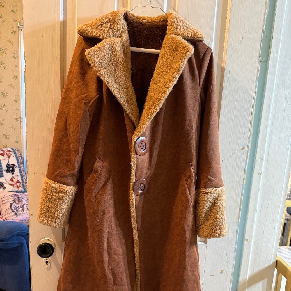 Brand new suede long jacket